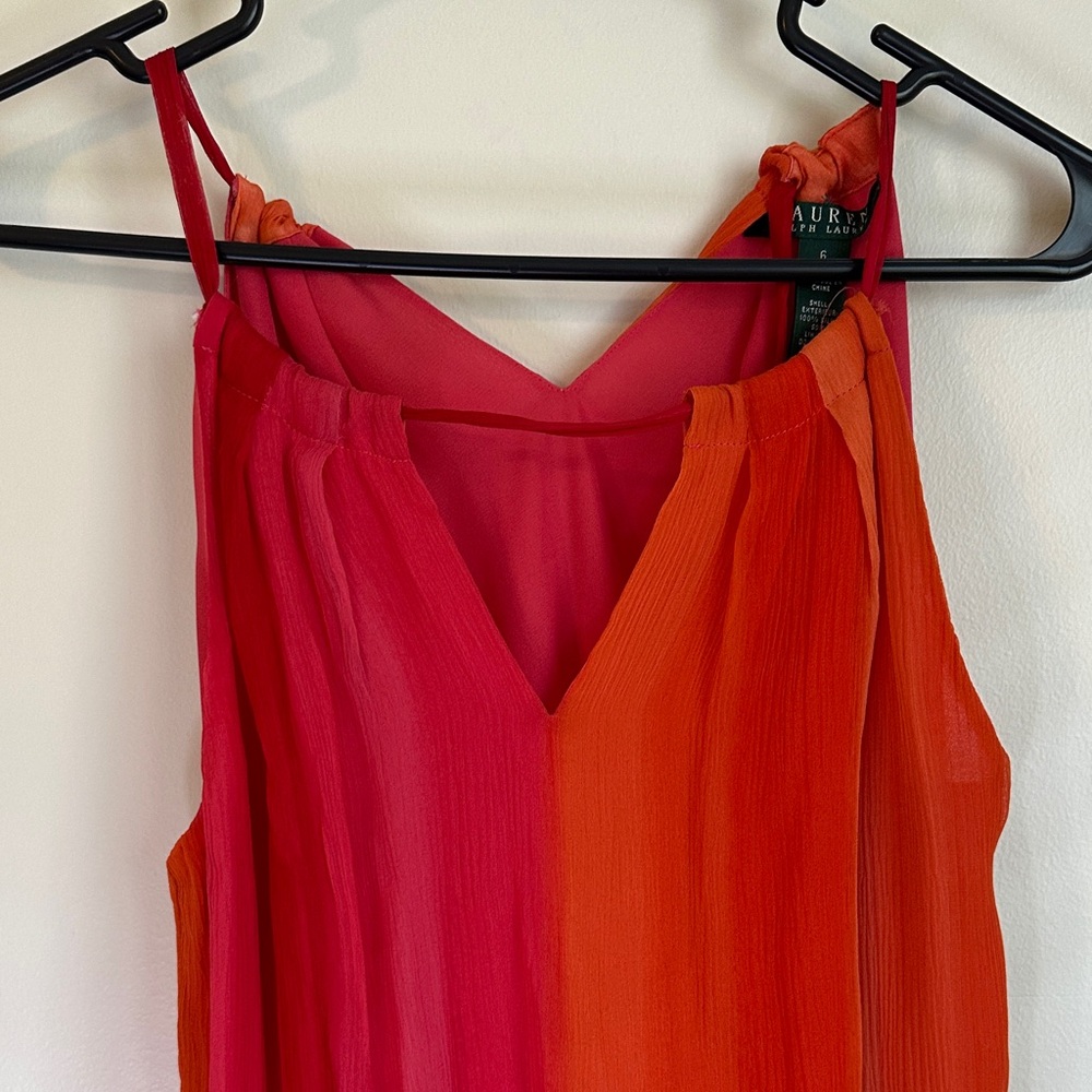 Ralph Lauren Vibrant Pink and Orange Silk Top - Picture 3 of 7